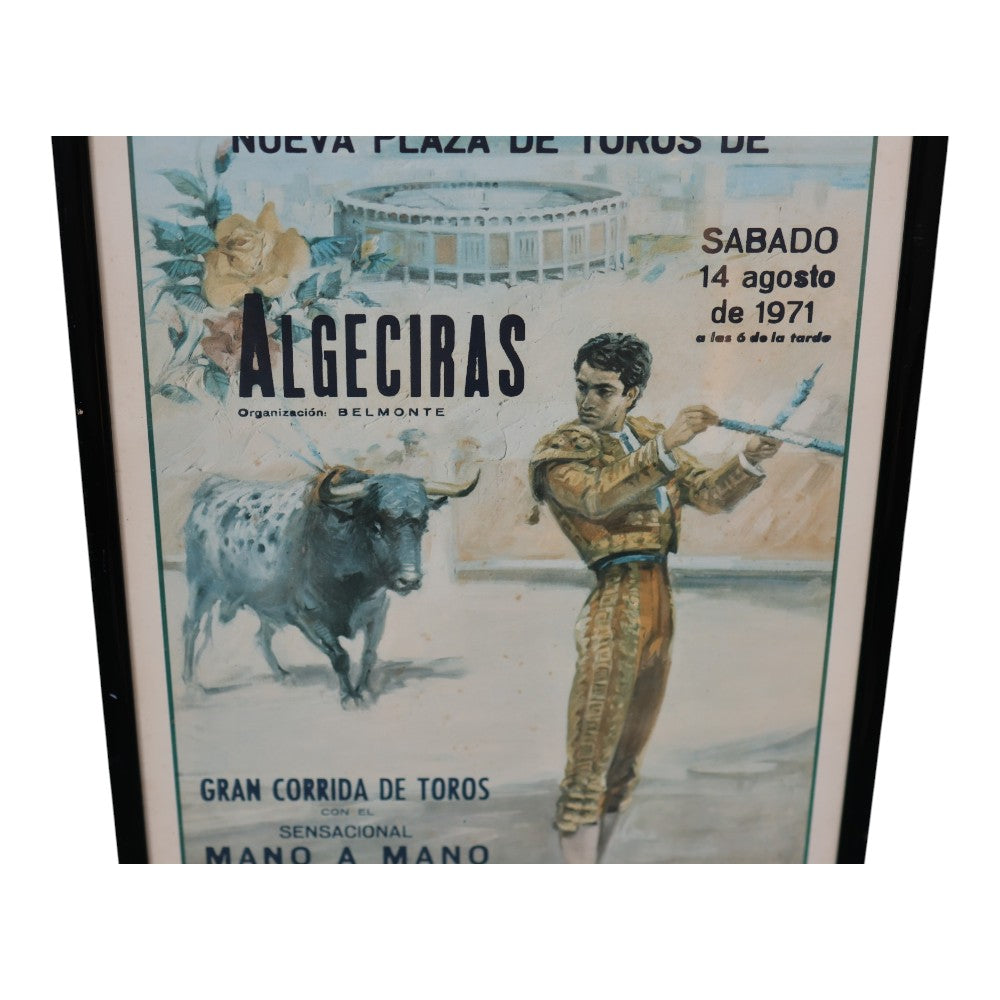 Stierenvechtposter Algeciras 1971 - El Cordobes & Miguelin (Ingelijst)