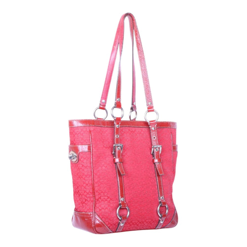 Gallery Tote Signature Jacquard Rood met Lakleer