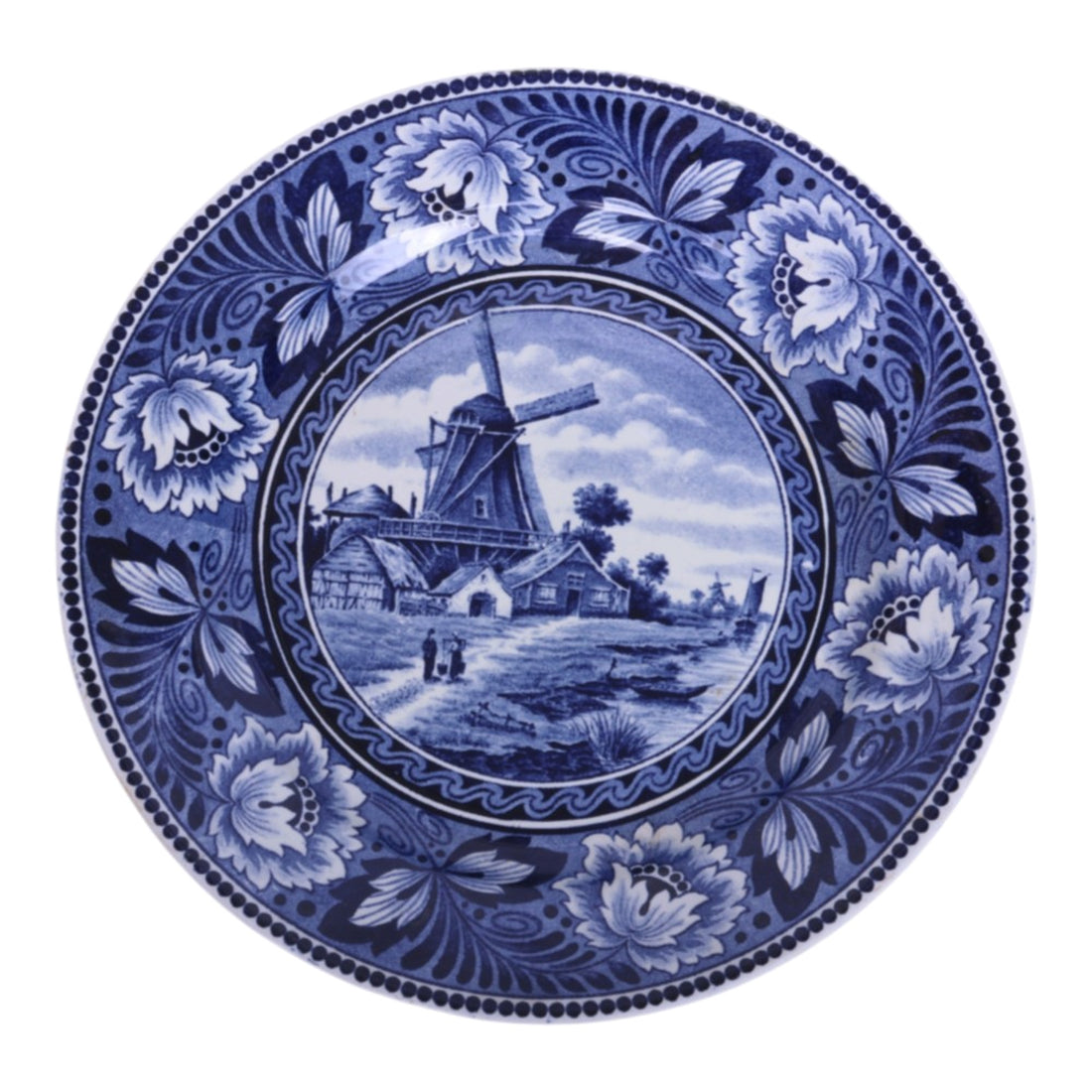 Wandbord Hollandia - Hollands Landschap met Molen - 23 cm (ca. 1930)