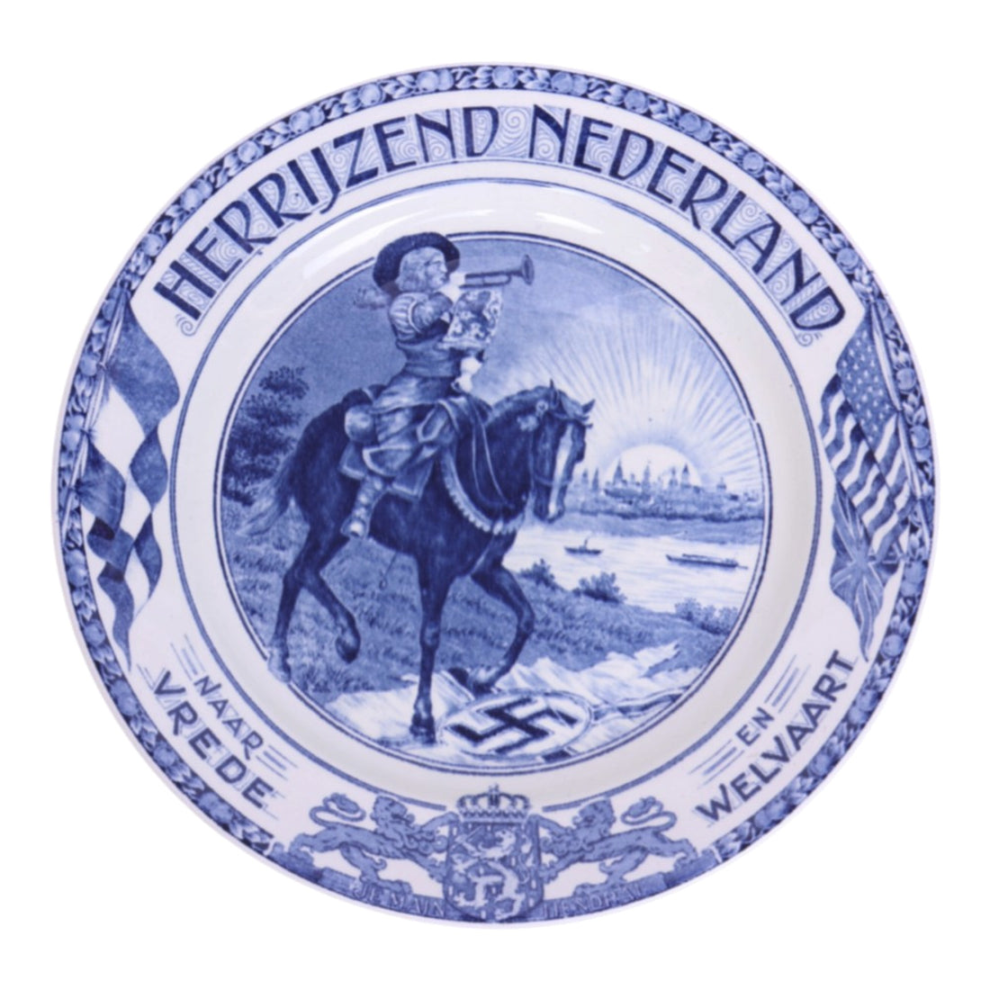 Herrijzend Nederland - Wandbord Naar Vrede en Welvaart (1945)