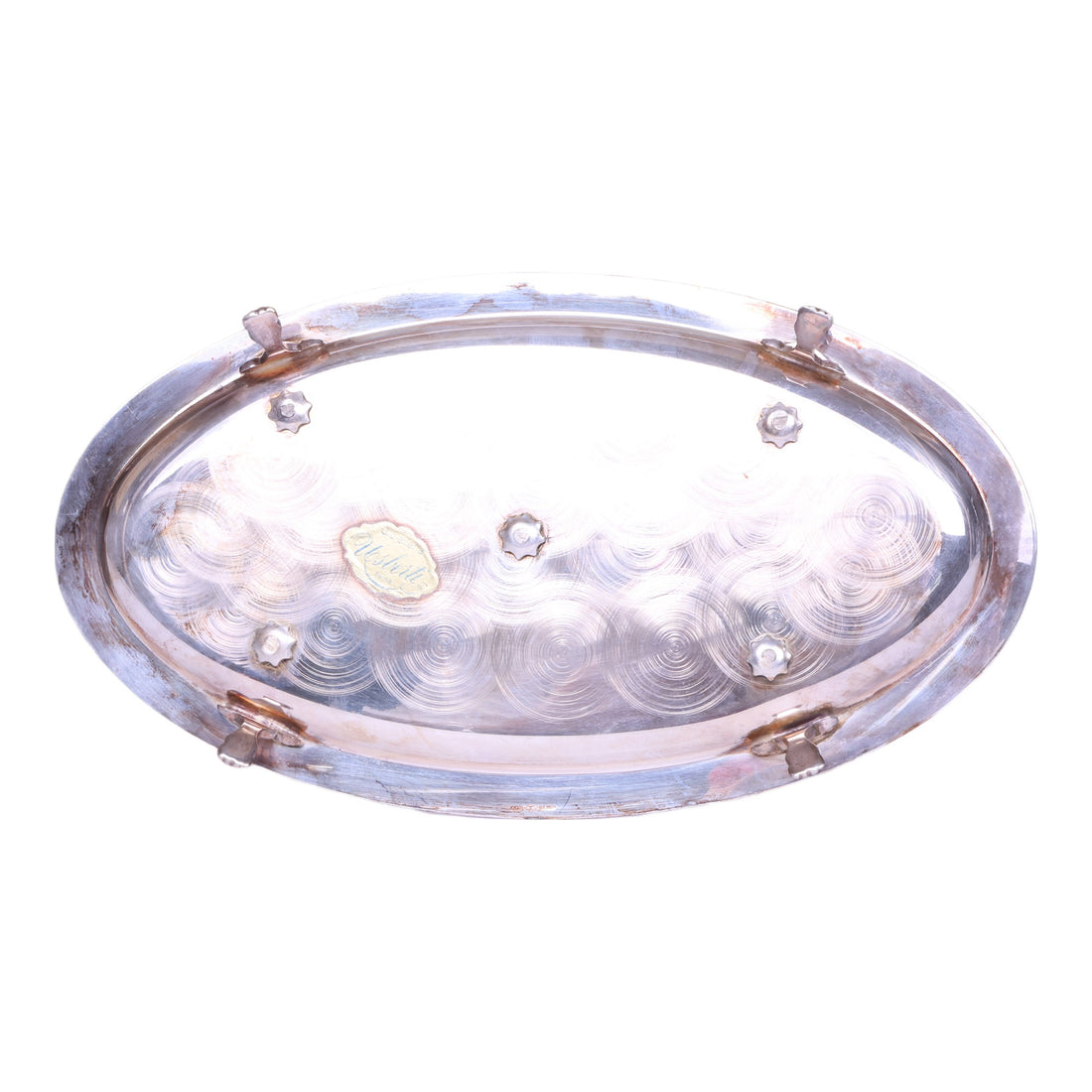 Olie- en Azijnstel - 800 Zilver met Twee Glazen Karafjes - 380 gr