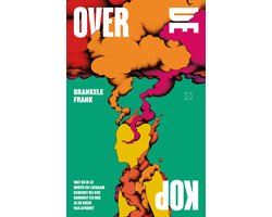Over de kop, Brankele Frank, kleurrijke boekomslag voorkant met een hoofd en rookwolken, tweedehands