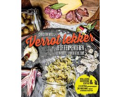 Verrot lekker, Christian Weij, zelf fermenteren, boekomslag voorkant met gefermenteerde groenten, tweedehands