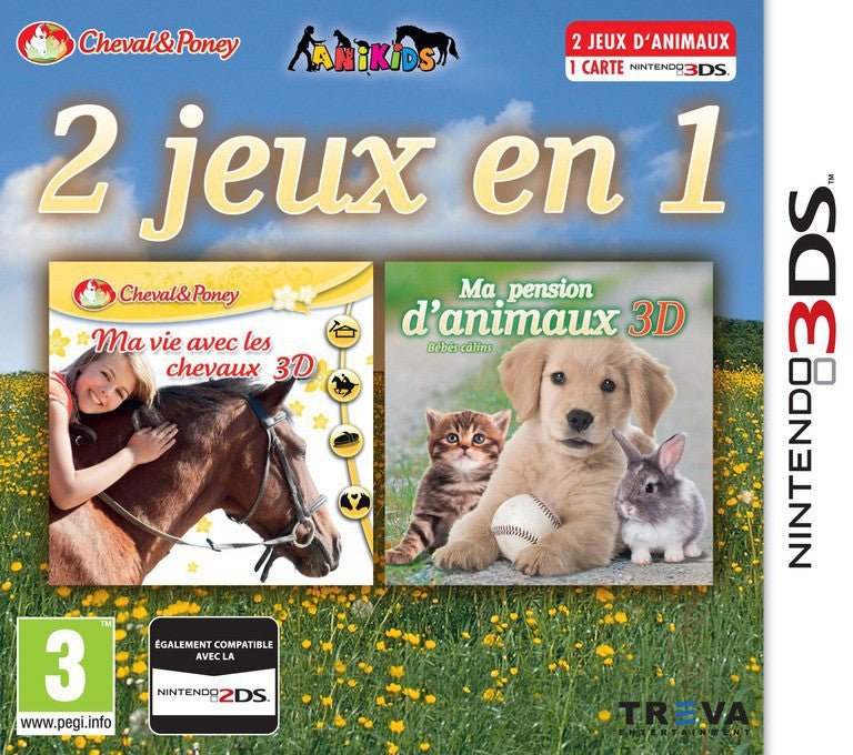 3DS-2-in-1 - Life with Horses 3D + My Baby Pet Hotel 3D Tweedehands