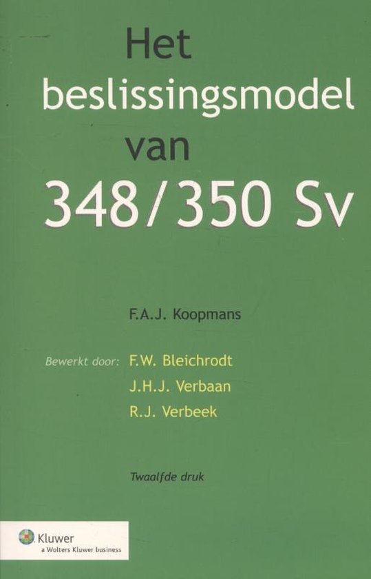 Boek-Het beslissingsmodel van 348/350 Sv-tweedehands