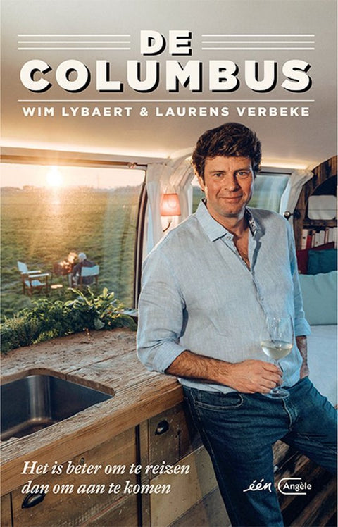 De Columbus, Wim Lybaert en Laurens Verbeke, omslag met Wim Lybaert in een camper, tweedehands