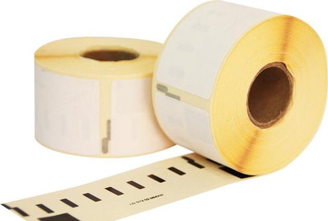 99010 Compatibele Etiketten Zwart op Wit 28 x 89 mm - 2 Rollen