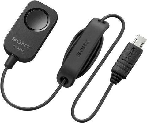 Sony RM-SPR1 kabelontspanner, zwarte ontspanknop met kabel en Multi-stekker
