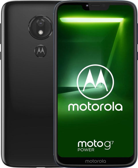Motorola Moto G7 Power 64GB, zwart, achterkant en voorkant