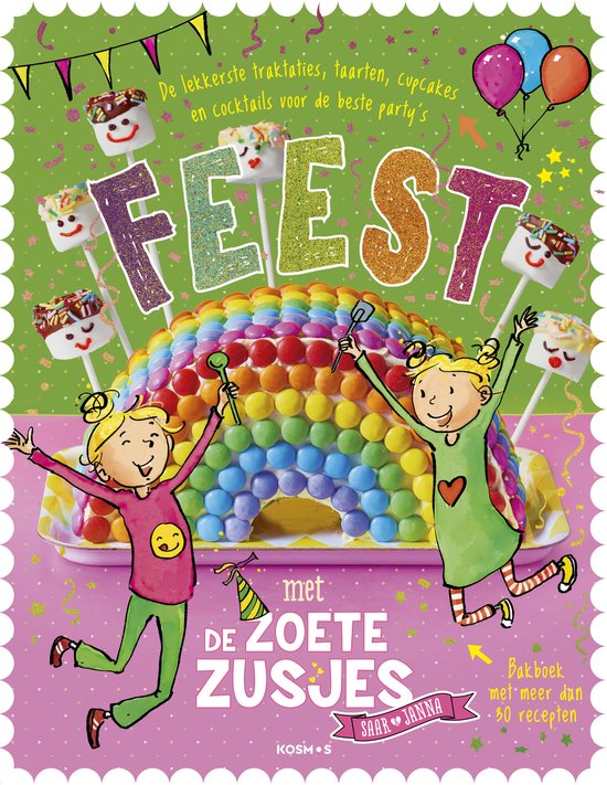 Boek-De Zoete Zusjes - Feest met de Zoete Zusjes bakboek met meer dan 30 recepten-tweedehands