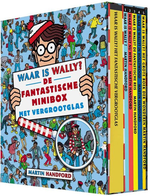 Waar is Wally, De fantastische minibox met vergrootglas, Martin Handford, box met boekjes, tweedehands