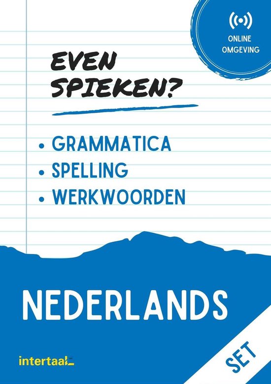 Boek-Even Spieken - Nederlands grammatica, spelling, (set) (+ online oefeningen)-tweedehands