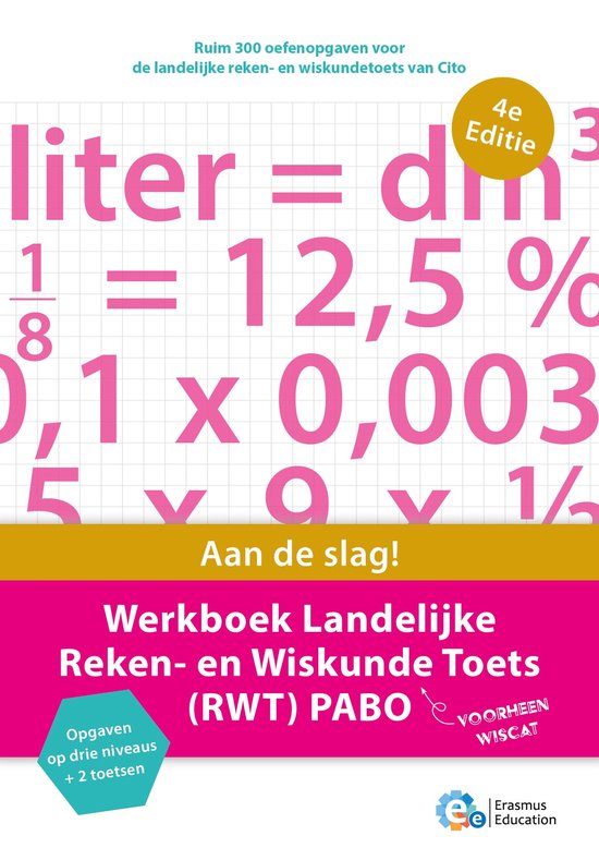Boek-Werkboek landelijke reken- en wiskunde Toets (RWT) PABO-tweedehands