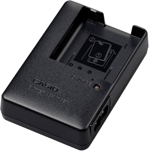 Casio BC-110L acculader voor NP-110 voor Casio Exilim, zwart, schuin met leeg laadvak, tweedehands