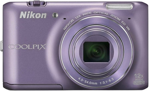 Nikon Coolpix S6400 digitale compactcamera, paars, voorkant, tweedehands
