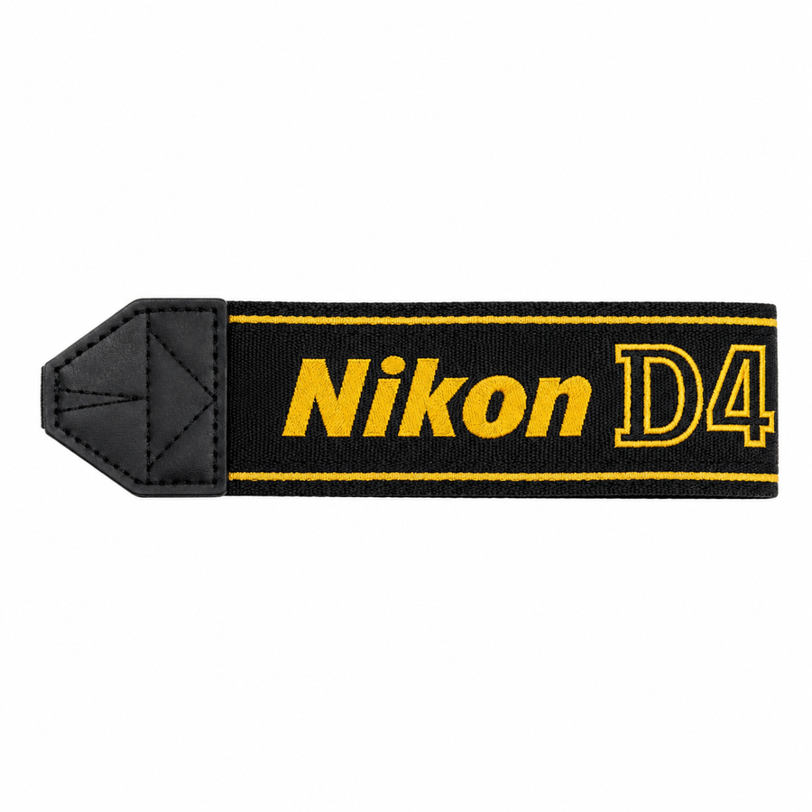 D4 Camera Neck Strap - Zwart/Geel - 4,5cm (Nieuw)