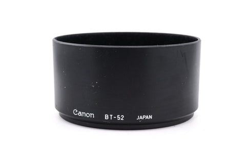 Canon BT-52 zonnekap voor FD 85mm f/1.8 en 100mm f/2, f/2.8 en f/4, zwart, ronde kap met opschrift BT-52, tweedehands