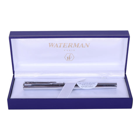 Waterman Graduate vulpen, zilver, in de geopende Waterman geschenkdoos