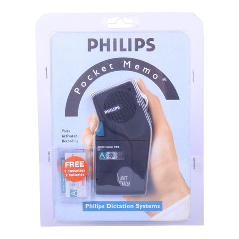 Pocket Memo 191 Voice Activated Dictafoon (Nieuw) - Incl. 3 Cassettes