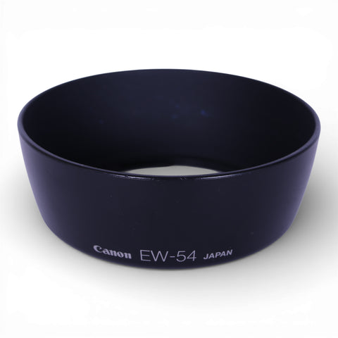 Canon EW-54 zonnekap voor Canon objectieven met EW-54-bajonet, zwart, met opschrift Canon EW-54 Japan, tweedehands