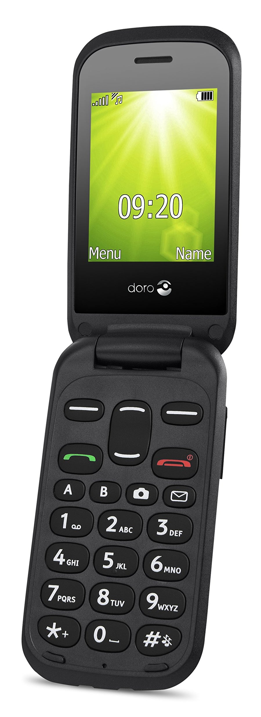 Doro-2404 Klaptelefoon met Groot Toetsenbord en Dual SIM - Zwart-tweedehands