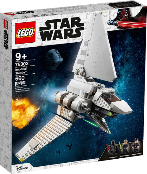LEGO Star Wars Imperial Shuttle 75302, doos voorkant met het ruimteschip