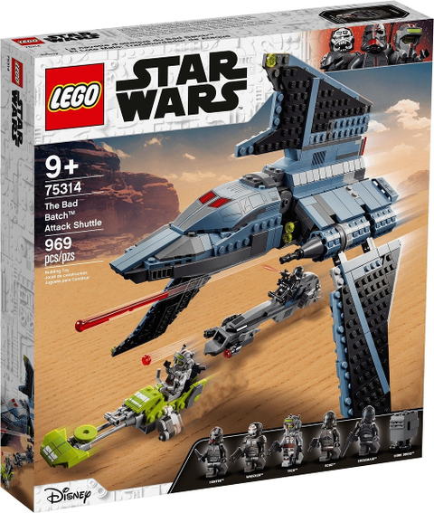 LEGO Star Wars The Bad Batch Attack Shuttle 75314, doos voorkant met het ruimteschip
