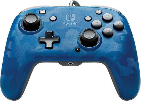 PDP-Faceoff Deluxe+ Audio Controller Bedraad voor Nintendo Switch - Blauw Camo-tweedehands
