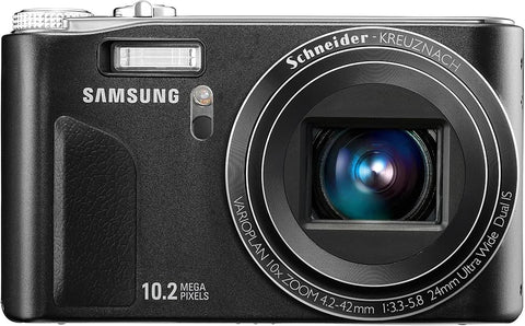 Samsung WB500 digitale compactcamera, zwart, voorkant met Schneider-Kreuznach 10x zoomlens, tweedehands