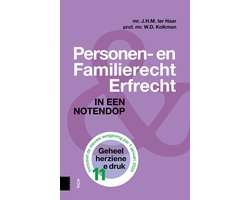 Personen- en Familierecht en Erfrecht in een notendop, J.H.M. ter Haar en W.D. Kolkman, lila omslag met en-teken, tweedehands