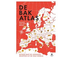 De bakatlas, Rutger van den Broek, rode omslag met een landkaart van Europa, tweedehands