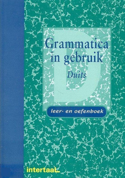 Grammatica in gebruik Duits, R. Luscher, leer- en oefenboek, groene omslag met een grote letter D, tweedehands