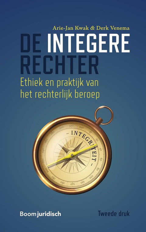 De integere rechter, Arie-Jan Kwak en Derk Venema, tweede druk, blauwe omslag met een kompas, tweedehands