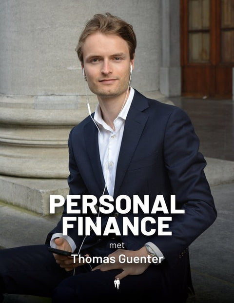 Personal finance met Thomas Guenter, Thomas Guenter, omslag met een man in pak met oortjes, tweedehands
