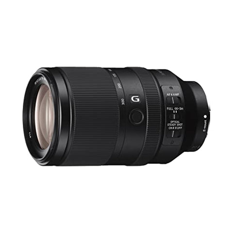 Sony SEL70300G 70-300mm f/4.5-5.6 G OSS lens, zwart, zijkant met schakelaars, tweedehands