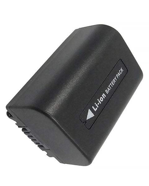 Accu voor Sony NP-FV50, zwarte accu schuin met opdruk Li-ion Battery Pack