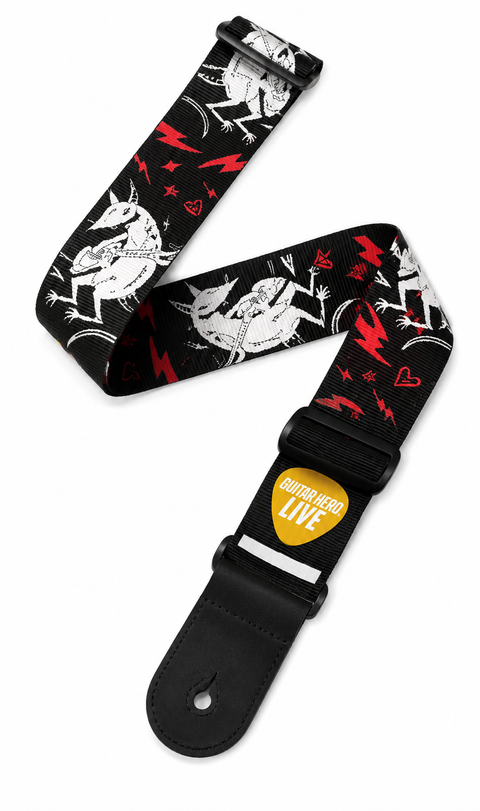 Strap voor Live Gitaar - Print (Zwart/Wit/Rood)