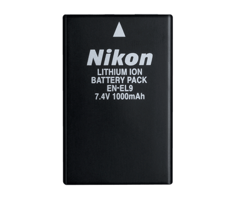 Nikon EN-EL9 accu voor Nikon D40, D60, D3000 en D5000, zwarte accu 7.4V 1000mAh