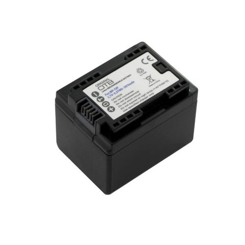 Accu voor Canon BP-727, LEGRIA en VIXIA HF R en M-serie, zwarte vervangende accu met etiket