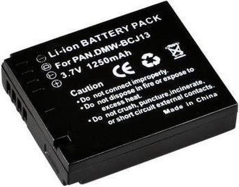 Accu voor Panasonic DMW-BCJ13E, Lumix DMC-LX5 en LX7, zwarte vervangende accu met etiket For Pan. DMW-BCJ13