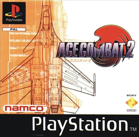 PlayStation 1 Ace Combat 2, doos voorkant met straaljager, tweedehands