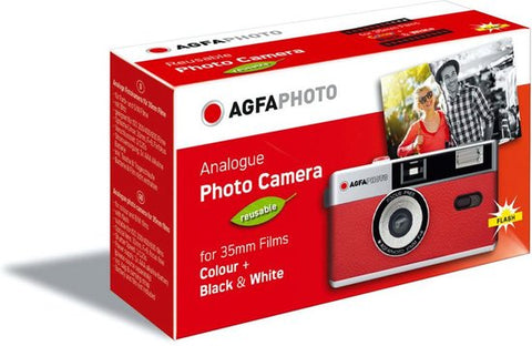 AgfaPhoto-603001 - 35mm Point and Shoot Film Camera - Rood (In doos) Tweedehands