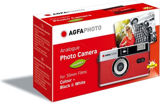 AgfaPhoto-603001 - 35mm Point and Shoot Film Camera - Rood (In doos) Tweedehands