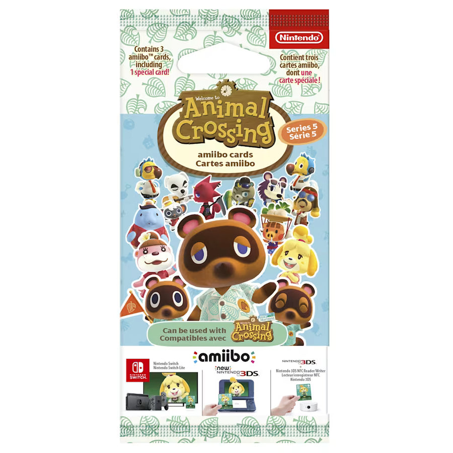 Amiibo-Animal Crossing Amiibo Cards Serie 5 Kaarten Booster Pack - 3 Kaarten (Nieuw)