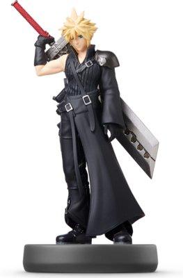 Nintendo amiibo Cloud Player 2 nr 58 Super Smash Bros. series, Cloud in zwarte outfit met zwaard op een zwarte voet