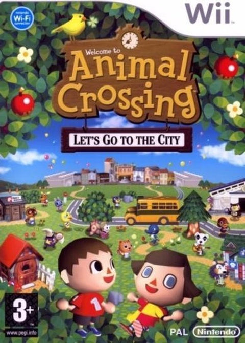 Nintendo Wii Animal Crossing Let's Go to the City, doos voorkant, standaarduitgave PAL, tweedehands