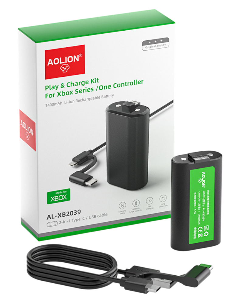 AOLION-Accu voor Xbox One X/S/Elite Controller - 1400mAh (Nieuw)
