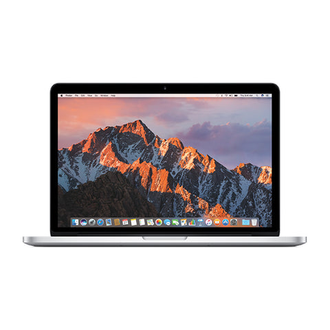 Apple MacBook Pro 13,3 inch Retina Early 2015 met Core i5, zilver, opengeklapt vooraanzicht