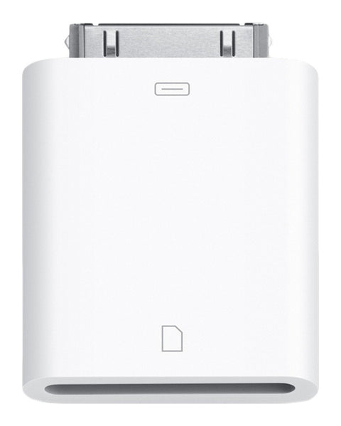 Apple SD-kaartlezer naar 30-pins connector A1362, wit, voorkant, tweedehands