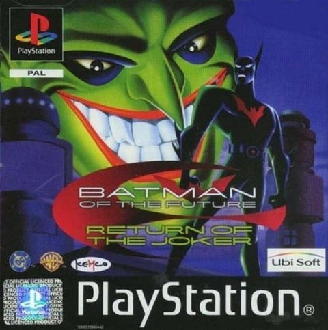 PlayStation 1 Batman of the Future Return of the Joker van Ubi Soft, PAL-hoes met grijnzende Joker en Batman, tweedehands